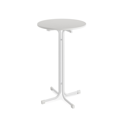 VEBA table haute pliable Essentials Berlin, Ø 800 mm, panneau blanc  L