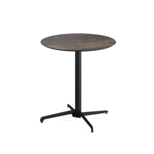 VEBA Table de bistro Essentials X Cross, Ø 700 mm, panneau bois délavé  L