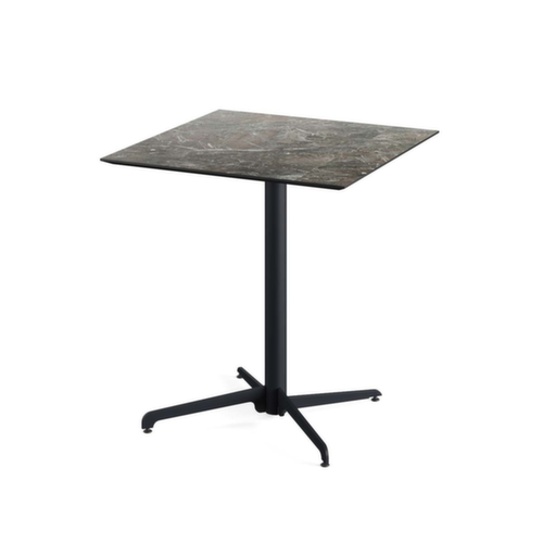 VEBA Table de bistro Essentials X Cross, largeur x profondeur 700 x 700 mm, panneau Galaxy Marble  L