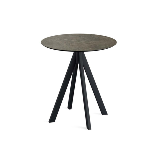 VEBA Table de bistro Essentials Infinity, Ø 700 mm, panneau Midnight Marble  L