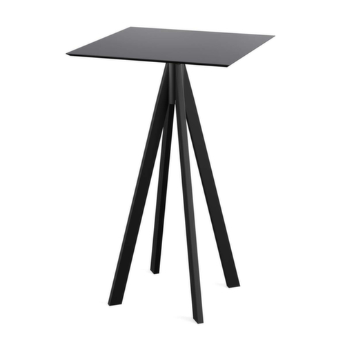 VEBA Table haute Essentials Infinity, largeur x profondeur 700 x 700 mm, panneau noir  L