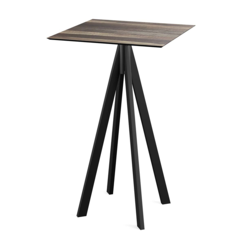 VEBA Table haute Essentials Infinity, largeur x profondeur 700 x 700 mm, panneau bois tropical  L