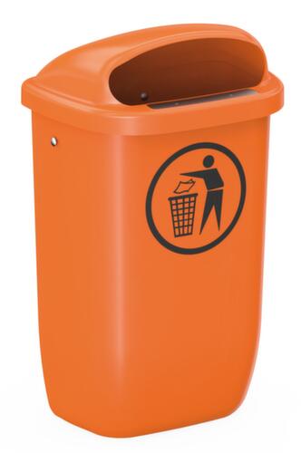 UDOBÄR Poubelle Citymate pour l'extérieur, 50 l, pour fixation murale ou sur montants, orange  L