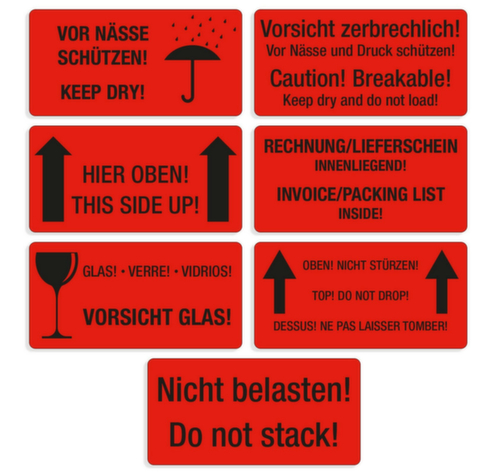 EICHNER Étiquettes de signalisation "Vorsicht Glas"  L