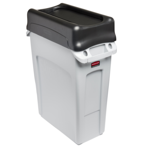 Rubbermaid Couvercle oscillant Slim Jim® pour collecteur de recyclage, noir  L