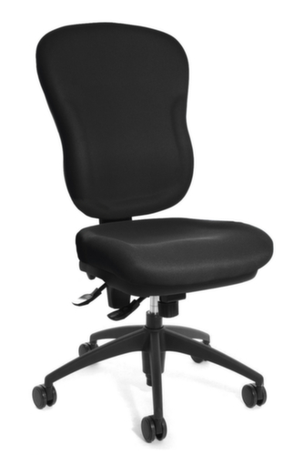 Topstar Siège de bureau pivotant avec assise galbée et capitonnage très épais, noir