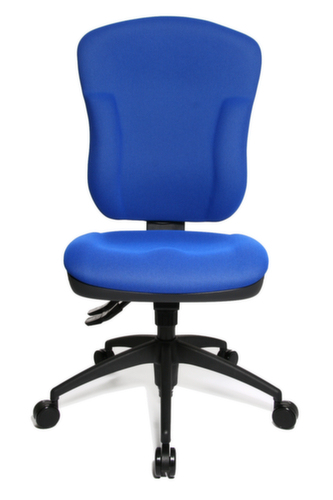 Topstar Siège de bureau pivotant avec assise galbée et capitonnage très épais, bleu  L