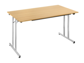 Table pliante polyvalente gerbable, largeur x profondeur 1400 x 700 mm, panneau hêtre