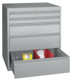 PAVOY Armoire à tiroirs Basis Plus RAL7035, 5 tiroir(s), RAL7035 gris clair/RAL7035 gris clair