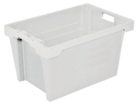 Conteneurs à gerbage rotatif Euronorm, blanc nature, capacité 60 l