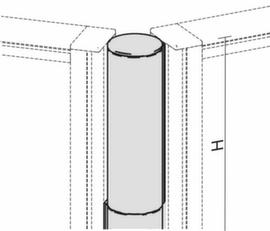 Gera colonne de liaison Pro pour cloison, hauteur 1800 mm