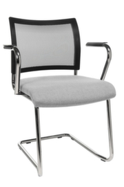 Topstar Fauteuil luge pour visiteurs Visit 20 avec dossier maille, assise tissu (100 % polypropylène), gris clair