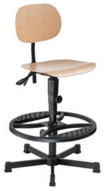 meychair Siège d'atelier pivotant Workster Simplex, assise hêtre hêtre, avec patins en plastique