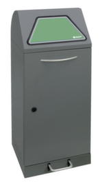 stumpf Conteneur pour matières recyclables Modul-Vario 75 anthracite + volet d'accès à fermeture automatique, 75 l, aluminium gris, couvercle aluminium gris