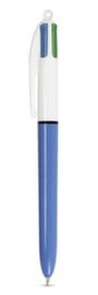 BIC® Stylo à bille multicolore, couleur de police noir/rouge/bleu/vert, tige bleu/blanc