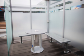 BIK TEC Table pour fumeurs Design Line, Ø 800 mm, panneau aspect granit