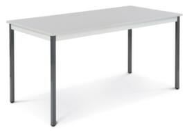 Table polyvalente rectangulaire en tube carré, largeur x profondeur 1600 x 800 mm, panneau gris clair