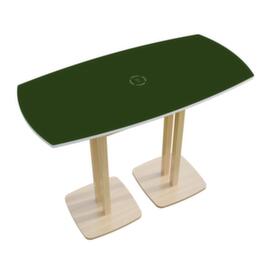 Paperflow Table haute en forme de fût Woody, largeur x profondeur 1500 x 750 mm, panneau vert