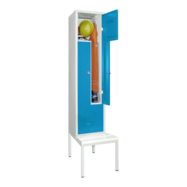 PAVOY Armoire vestiaire Z Basis avec banc + 2 compartiments, largeur de compartiment 400 mm