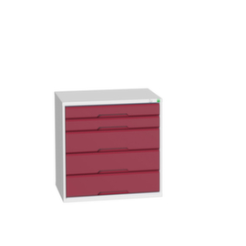 bott Armoire à tiroirs verso, 5 tiroir(s), RAL7035 gris clair/RAL3004 rouge pourpre