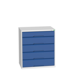 bott Armoire à tiroirs verso, 5 tiroir(s), RAL7035 gris clair/RAL5010 bleu gentiane