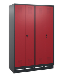 C+P Armoire vestiaire Evolo avec 4 compartiments dont 2 verrouillables ensemble, largeur de compartiment 300 mm