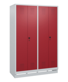 C+P Armoire vestiaire Evolo avec 4 compartiments dont 2 verrouillables ensemble, largeur de compartiment 300 mm