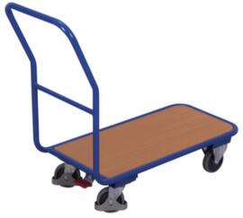 VARIOfit Chariot avec barre de poussée, force 200 kg, plateau longueur x largeur 890 x 450 mm