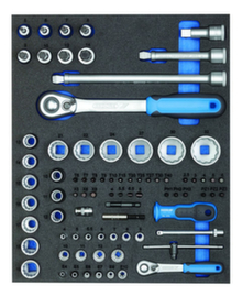 TS CT2-D19-D20 Assortiment de douilles 1/4"+1/2" dans le module 2/4 Check-Tool