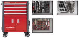 GEDORE RED R22041004 Jeu d'outils dans une servante d'atelier WINGMAN rouge 129 pièces