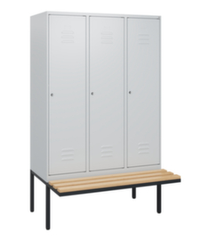 C+P Armoire vestiaire Classic Plus avec banc, largeur de compartiment 400 mm