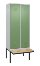 C+P Armoire vestiaire Classic Plus avec banc, largeur de compartiment 400 mm