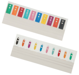 Eichner_BOI Barrette d'onglet de signalisation, blanc avec bandes multicolores