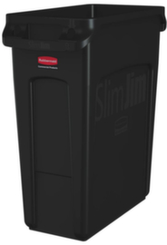 Rubbermaid Collecteur de recyclage Slim Jim® avec conduits d'air, 60 l, noir