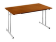 Table pliante polyvalente gerbable, largeur x profondeur 1400 x 800 mm, panneau cerisier