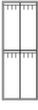 C+P Armoire vestiaire Evolo gris clair avec 2x2 compartiments + avec portes déco, largeur de compartiment 300 mm  S