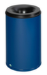 VAR Corbeille à papier avec tête étouffoir, 110 l, RAL5010 bleu gentiane, partie supérieure noir