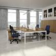 Quadrifoglio Table de rallonge Practika pour bureau avec piètement en C, largeur x profondeur 1000 x 600 mm, plaque chêne  S