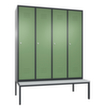 C+P Armoire vestiaire avec banc Classic avec 4 compartiments, largeur de compartiment 400 mm