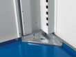 bott Armoire à tiroirs cubio surface de base 650x650 mm, 8 tiroir(s), RAL7035 gris clair/RAL5010 bleu gentiane  S