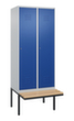 C+P Armoire vestiaire Classic Plus avec banc, largeur de compartiment 400 mm