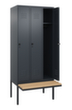 C+P Armoire vestiaire Classic Plus avec banc, largeur de compartiment 300 mm  S