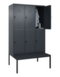 C+P Armoire vestiaire à deux niveaux Classic Plus avec banc, largeur de compartiment 400 mm  S