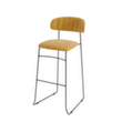 VEBA Tabouret de bar Essentials Mundo, assise jaune