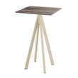 VEBA Table haute Essentials Infinity, largeur x profondeur 700 x 700 mm, panneau bois tropical