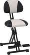 meychair Siège assis-debout rabattable Futura Light AF-SR avec dossier, hauteur d’assise 550 - 770 mm, assise noir/blanc