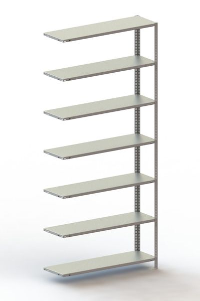 META Rayonnage à boulonner pour classeurs élément suivant, 7 tablettes, avec revêtement en zinc anti-corrosion  ZOOM