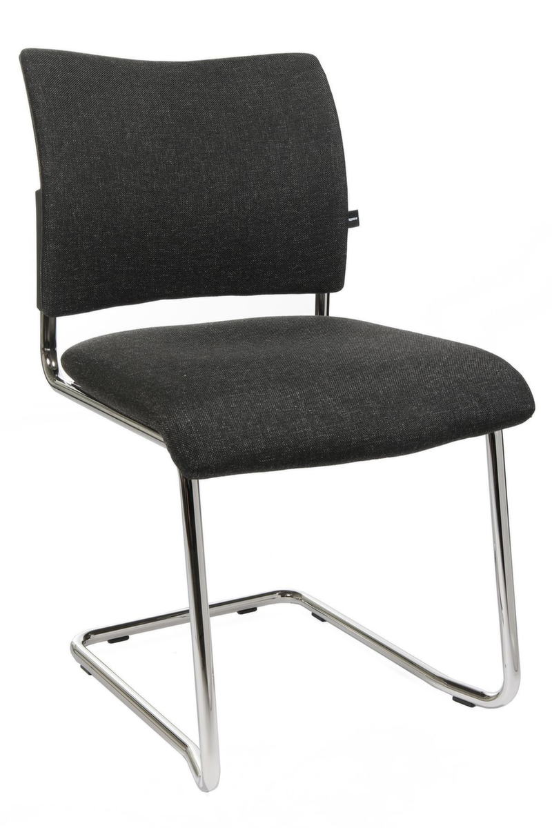 Topstar Fauteuil luge pour visiteurs capitonné Visit 20, assise tissu (100 % polypropylène), anthracite  ZOOM