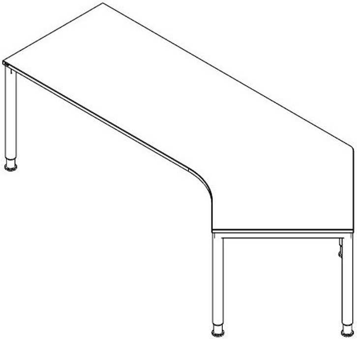 Bureau d'angle à hauteur réglable RQ60 avec piètement 4 pieds  ZOOM