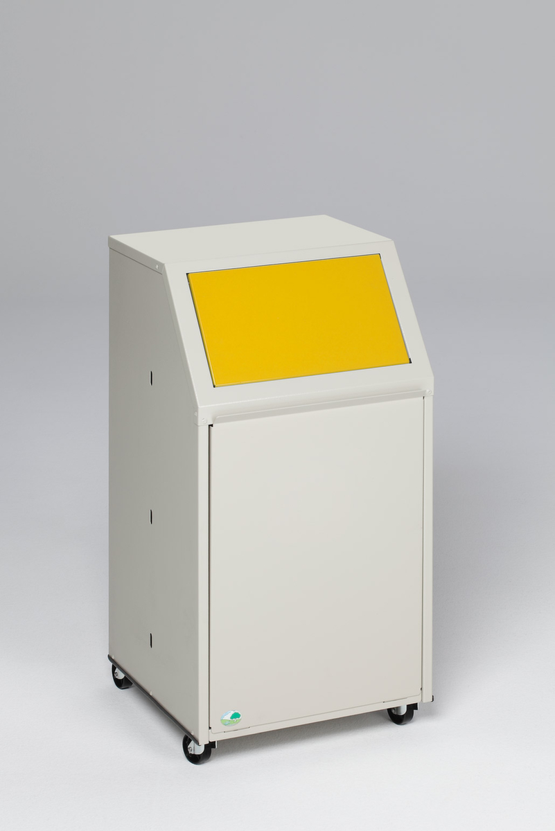 VAR collecteur de recyclage mobile, 39 l, RAL7032 gris silex, couvercle jaune